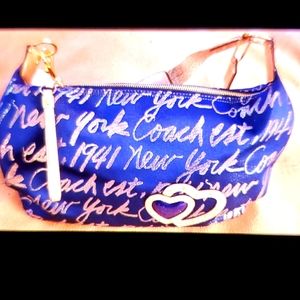 Coach Poppy Signature Script New York Handbag